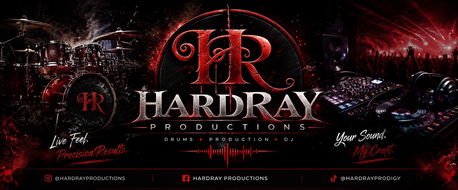 HardRay Productions drums and DJ banner